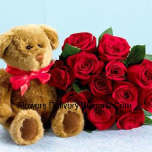 Orso Marrone con 11 Adorabili Rose