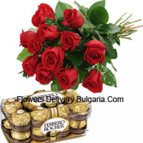 11 Rose Rosse con Deliziosi Cioccolatini