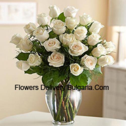 Ravishing 25 White Roses