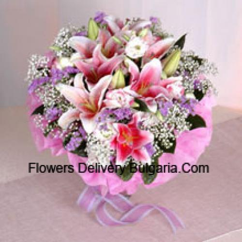 Pink Wrapped Lilies