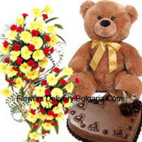 3 Fuß große bunte Blumen mit Kuchen und Teddybär