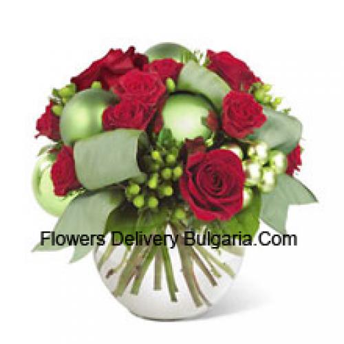 Classic Red Roses with Ornaments